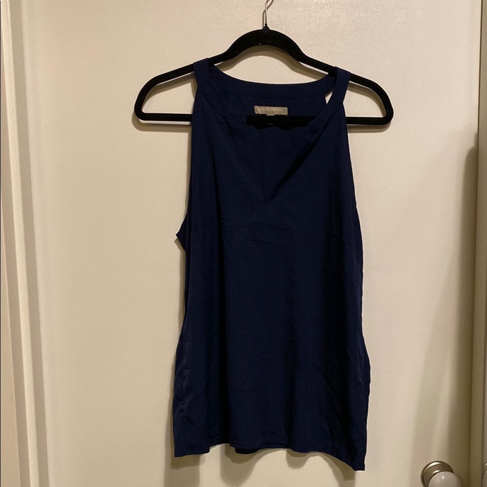 Banana Republic Blue Tank Top Relaxed Fit V-Neck